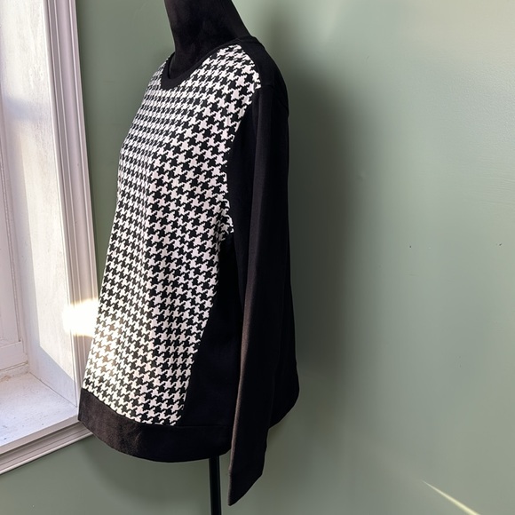 NWT, Kim, Rogers, hounds tooth, print sweatshirt, XL - Picture 2 of 4